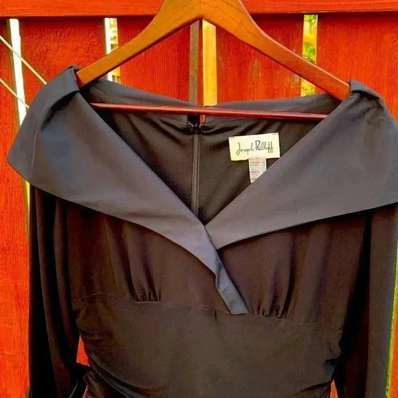Joseph Ribkoff Gala Dress, Black, crinoline underneath, off the shoulders, Sz 12 - Picture 8 of 14
